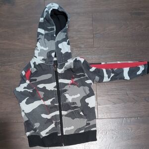 Jordan Kids Camo Hoodie with Red Accents